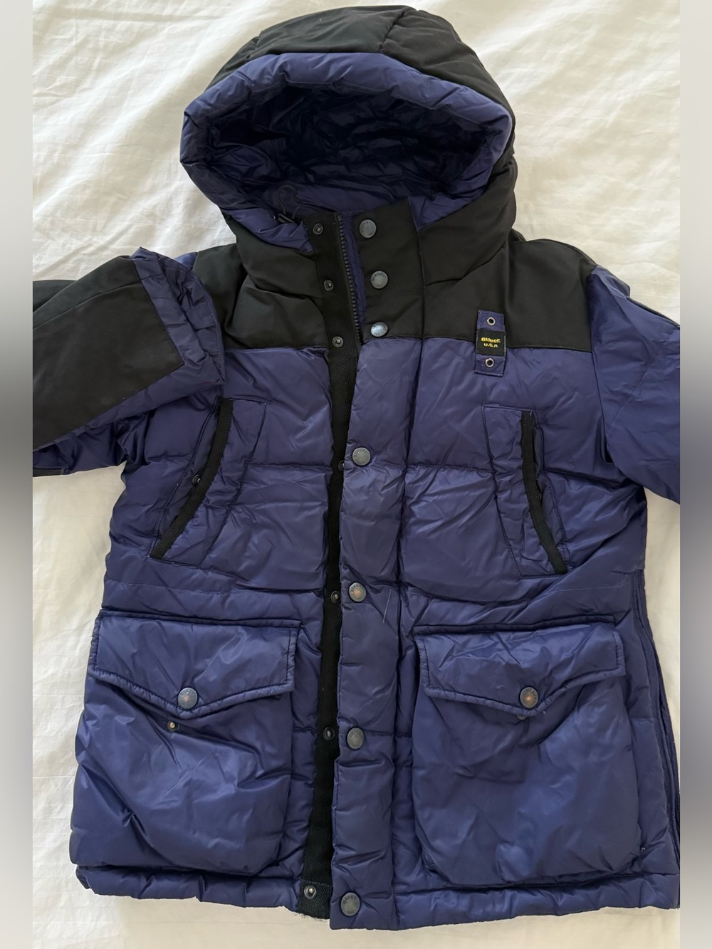 Blauer Kids Navy and Black Hooded Puffer Jacket